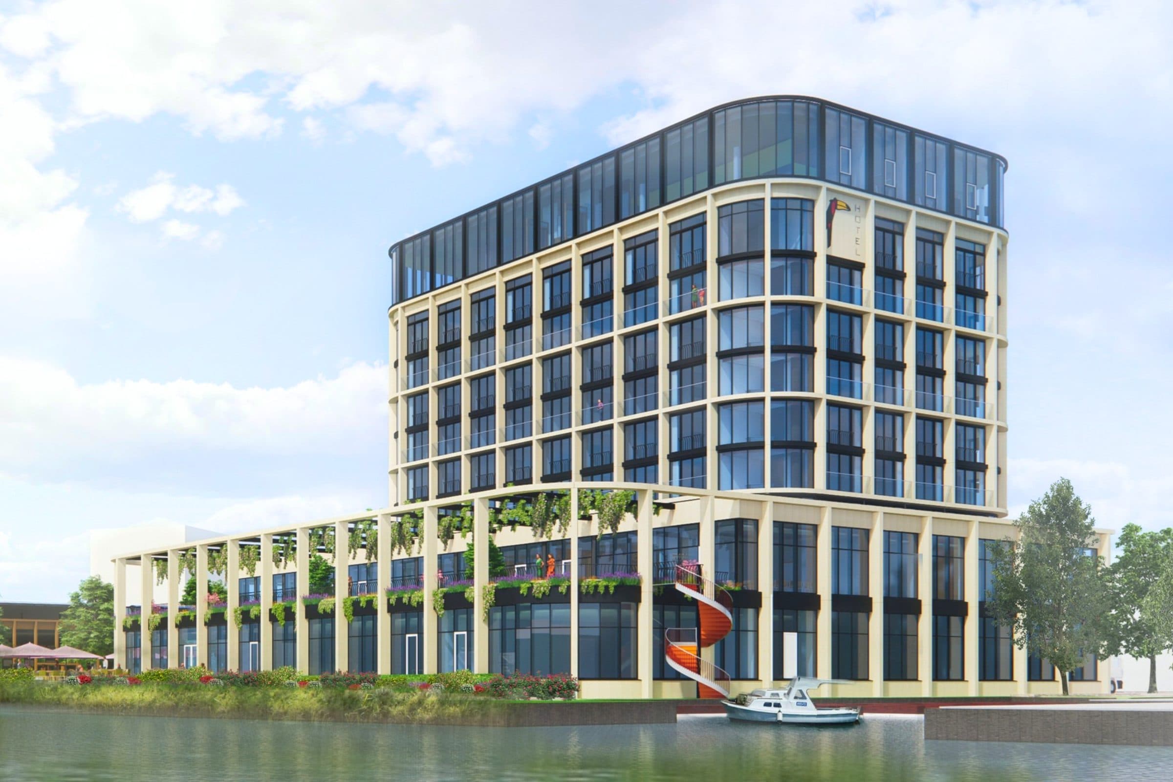 Impressie van het nieuwe Van der Valk Hotel Leiden-Oegstgeest aan het water